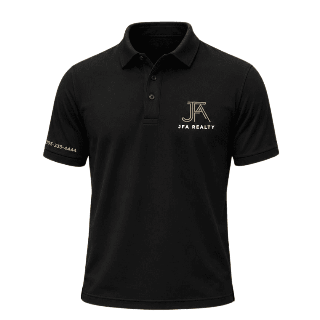 JFA Realty black polo