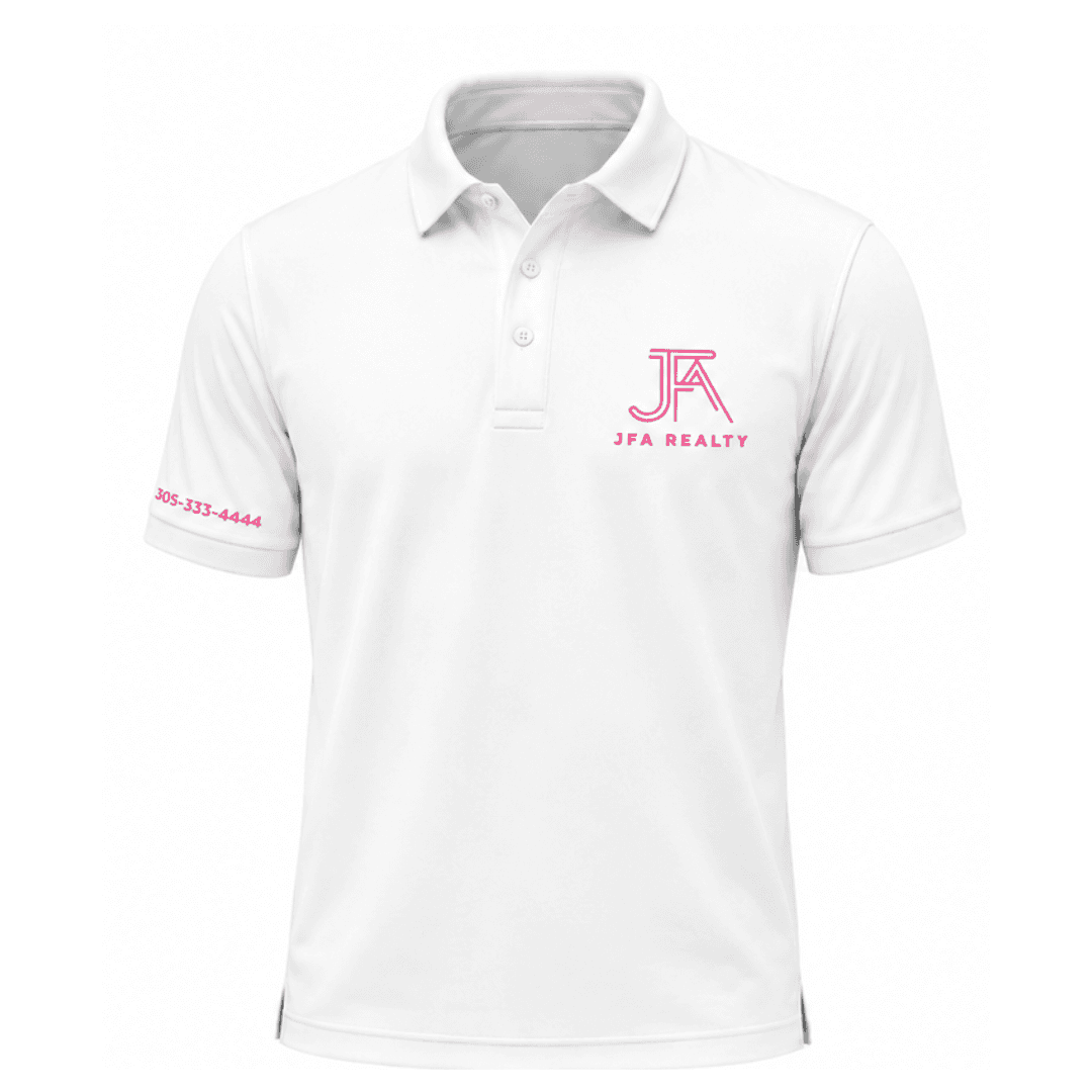 JFA Realty pink polo