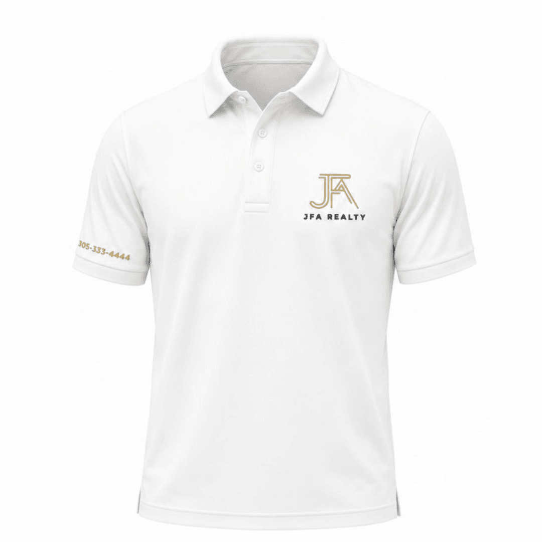 JFA Realty white polo